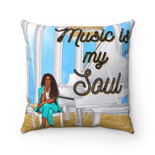 Load image into Gallery viewer, Music is my Soul Square Pillow
