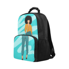 Load image into Gallery viewer, Teal lady Laptop Backpack
