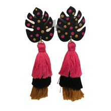 Load image into Gallery viewer, Leaf  Multi Tassel Earrings

